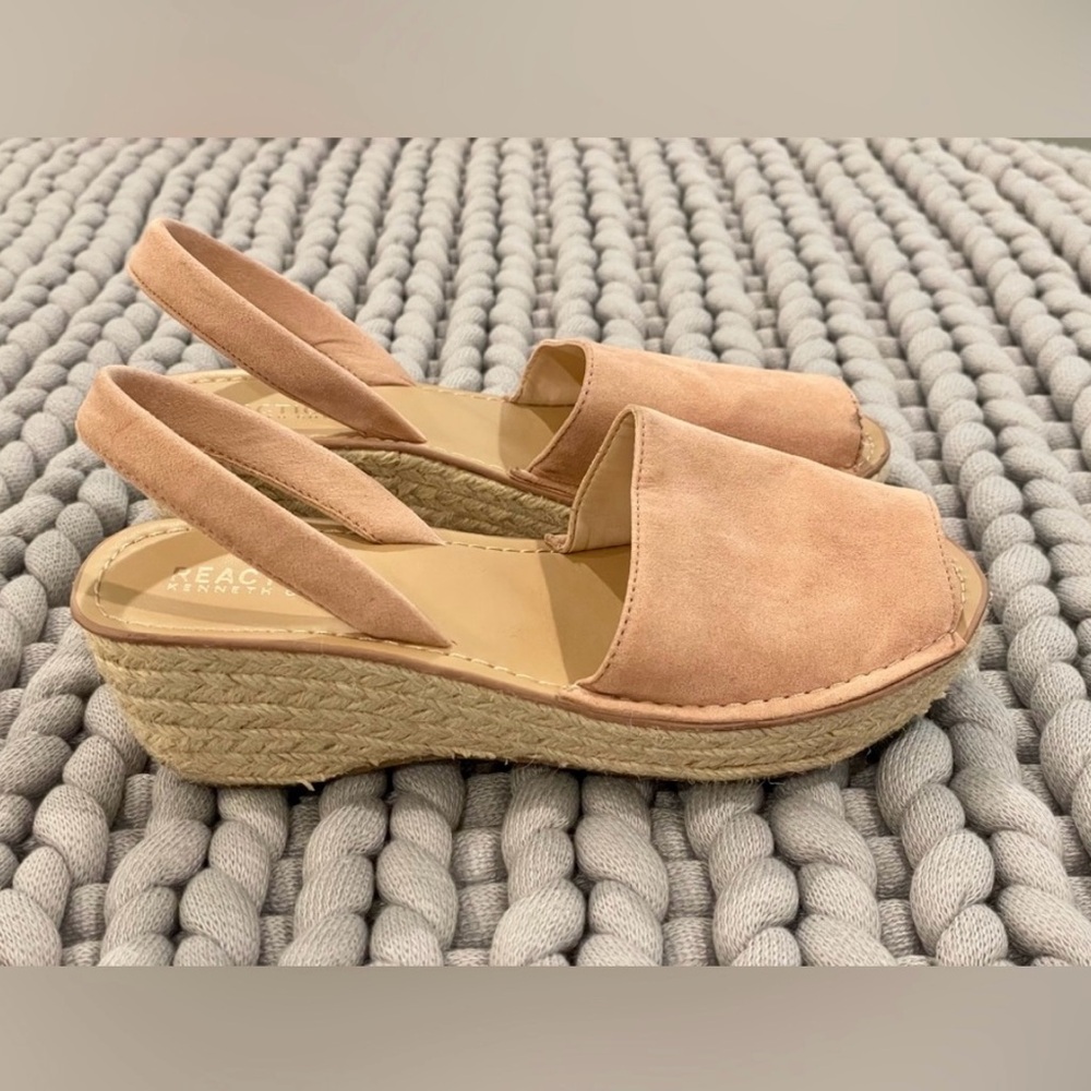 KENNETH COLE Womens Pink Platform Cushioned Fine Glass Slip On Espadrilles